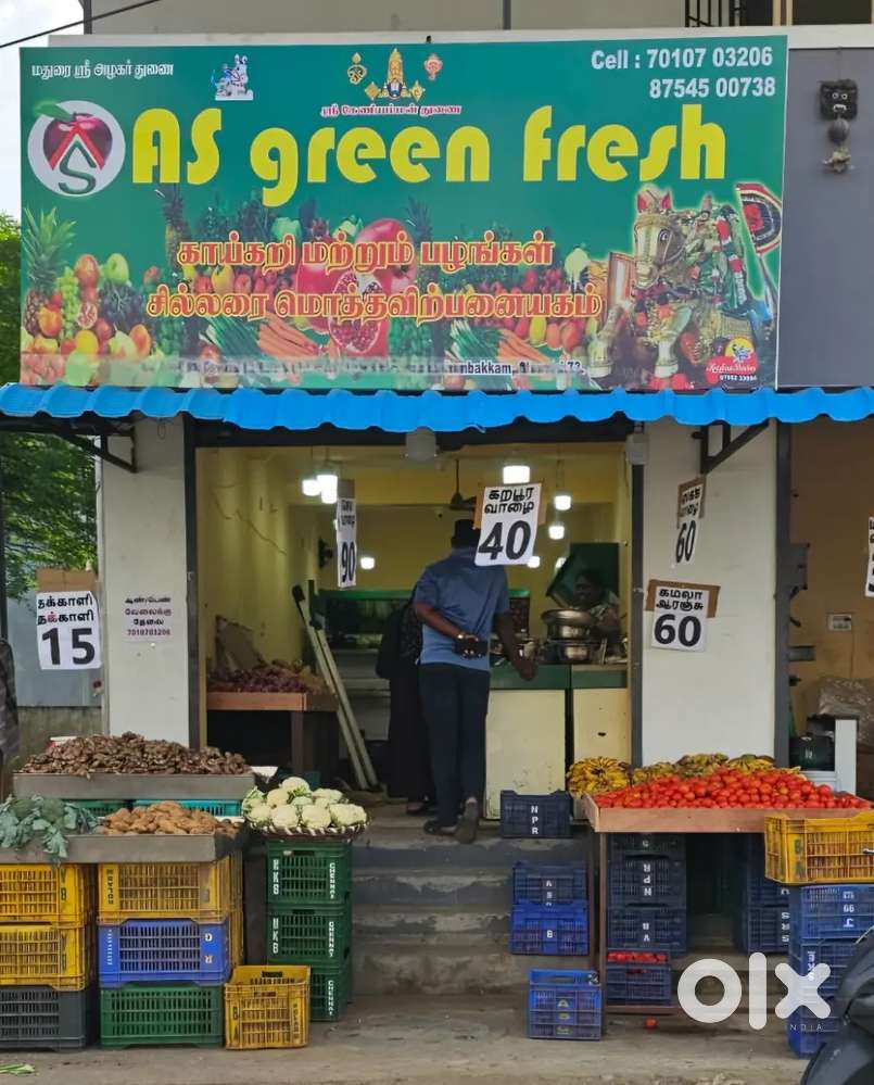 Fruits and vegetables shop at prime area