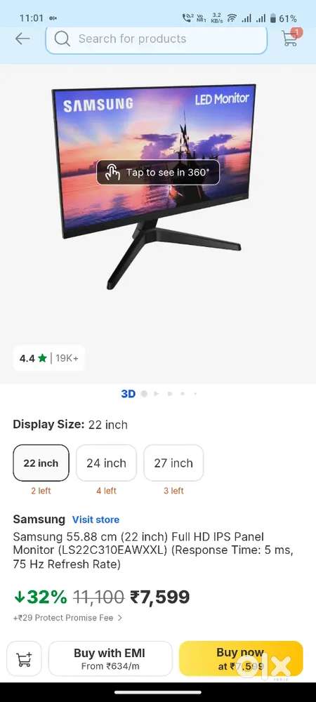 Samsung 22inch LED PREMIUM QUALITY MONITOR