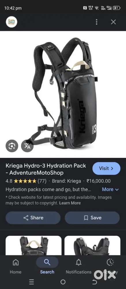 Kriega hydro_3 hydration pack for biking cycling