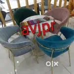 New cafe chair golden polish frame with cushion restaurant furnitures