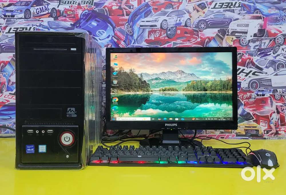 Core i3.6th/ 8gb ram / 256 gb ssd / 500 gb storage/ 19inchs monitor