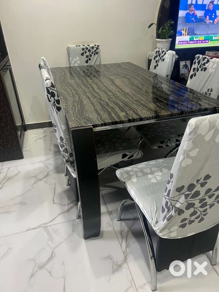 Elegant 6-Seater Marble Dining Table Set with 6 Chairs – Great Deal