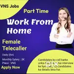 Female telecaller part time work from home.