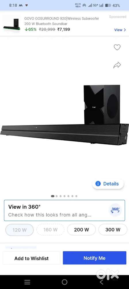 Boat Avante 1550 soundbar  120 watt