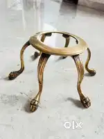 Decorative antique used brass pot and glass set