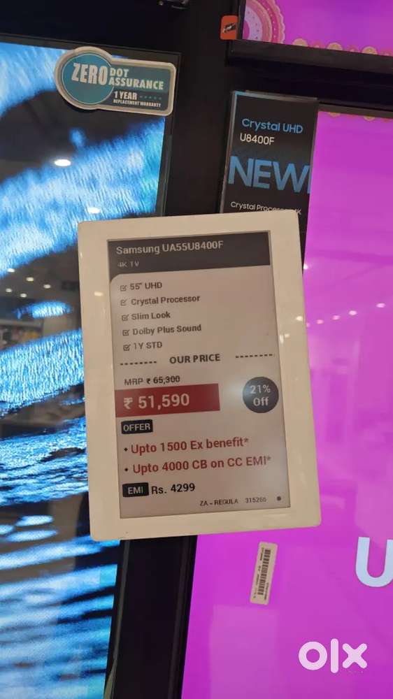 Samsung  crystal ultra Hd 3 year warrnty