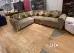 Trending l shape sofa set with strypes only available in STARF FURNITU