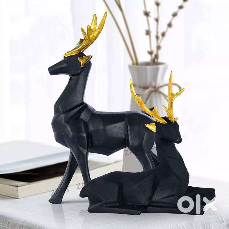 Black Deer/Hiran Showpiece for Home Decor Showpiece & Office Decor Set