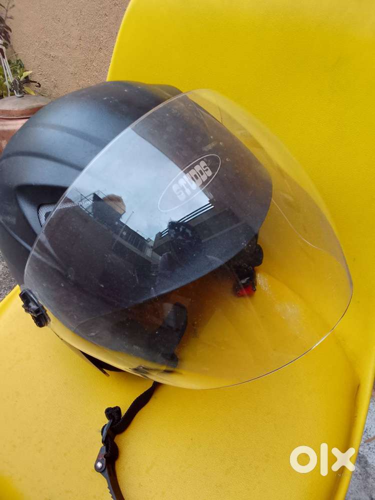 Black Studds Bike Helmet with New Visor