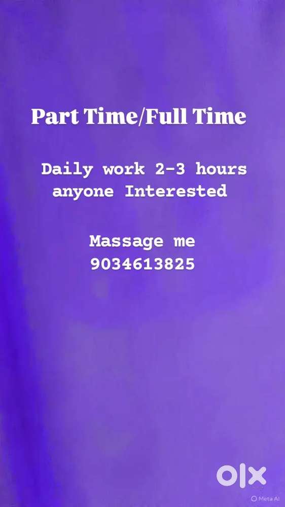 Work from home part time/ full time