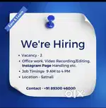 Need Video Editor Content Creator Office Work