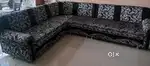 L-Shape Sofa for Sale – Black & Silver – Good Condition