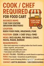 Menu: Rice-Rajma, Pav Bhaji, Chaat, Pasta, Maggi, Burger