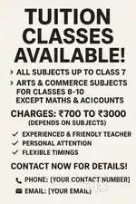Tuition Classes Available!
