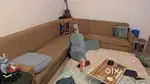 6-Seater L-Shaped Sofa – Comfy & Functional  Used with Visible Wear