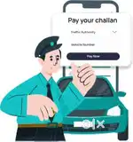 Vehicle sambanditt challan clear krane k lie sampark kree