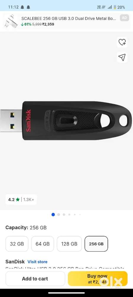 SanDisk 256gb pen drive