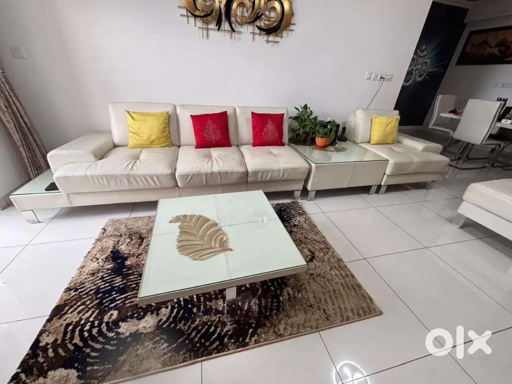 Beautiful white leather sofa