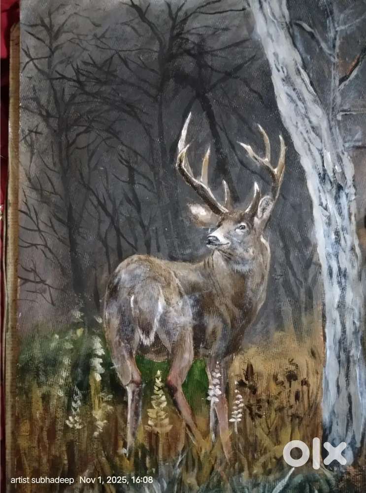 Deer acrylic painting