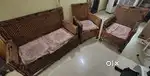 Cane Bamboo Sofa Set with Table with Cushions