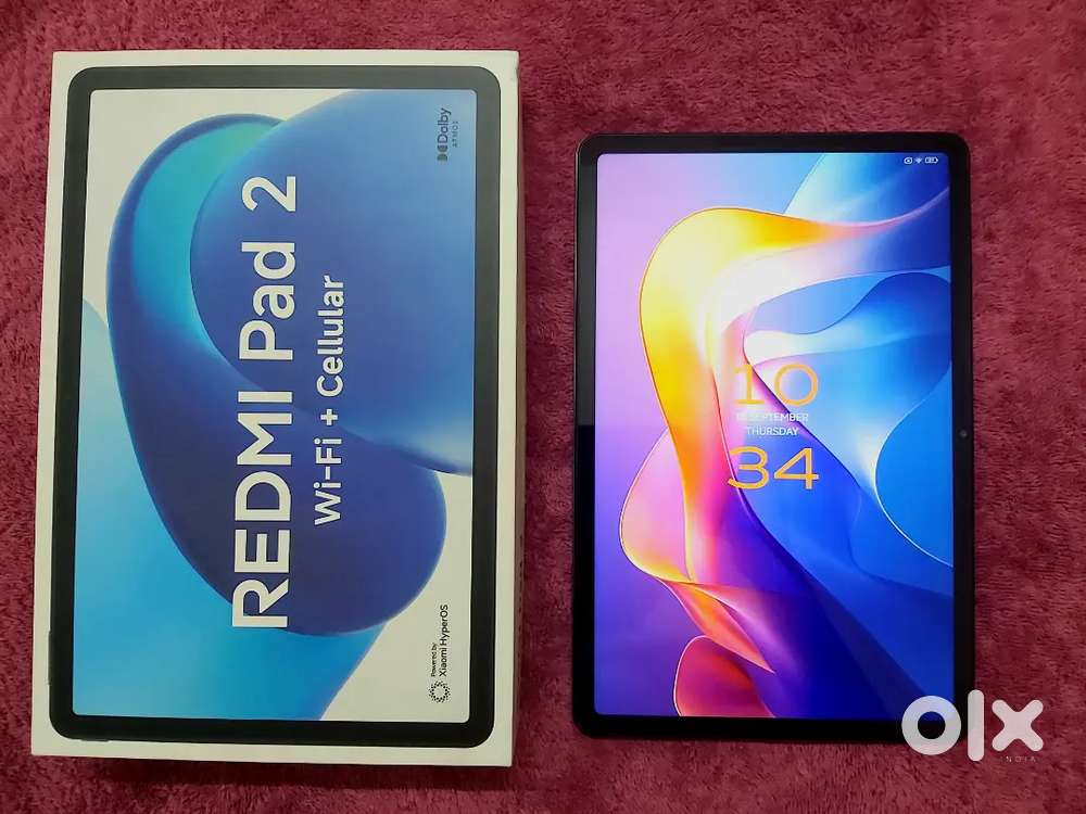 1 Month Redmi Pad 2 4G Dolby Atmos Tablet 128GB 6GB Tab Mobile Speaker