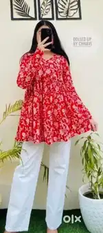 Women's rayon Jaipuri printed  Kurti