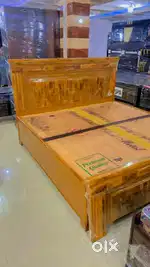 Teacwood double bed