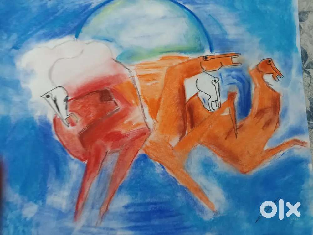 Unlaminate horse wall painting