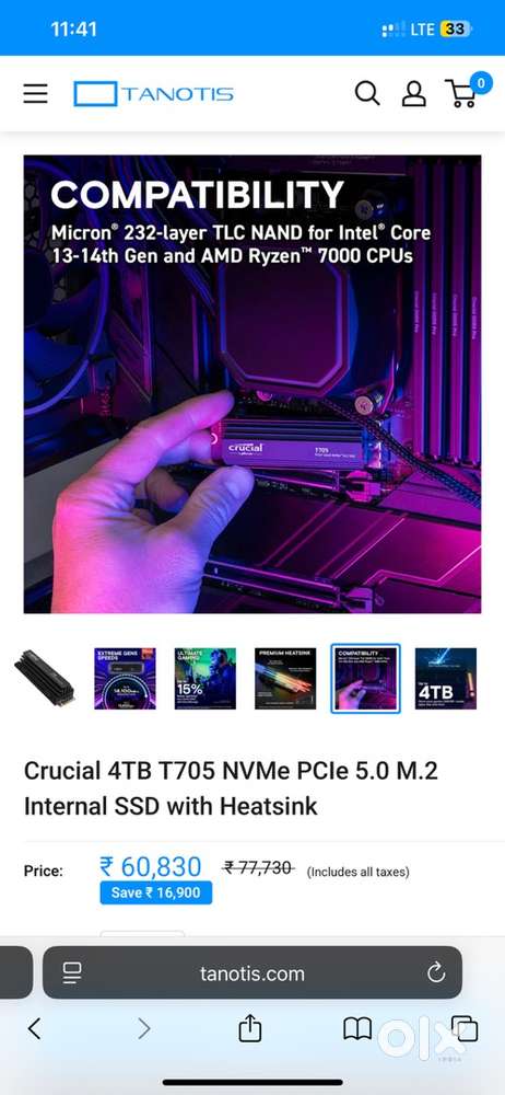 Crucial T705 4TB nvme SSD