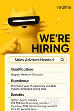 REALME ADVISER JOB VECANCY AVAILABLE