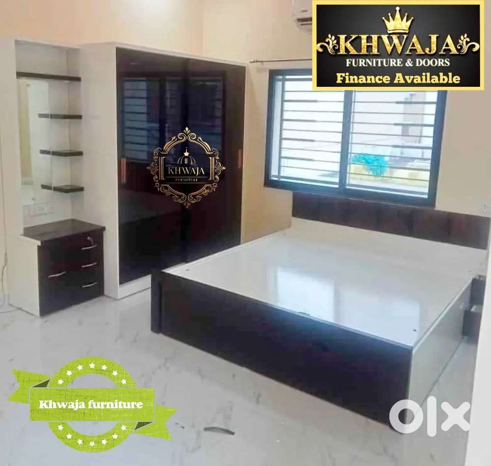 Khwaja furniture. Bedroom set. Bajaj finance available