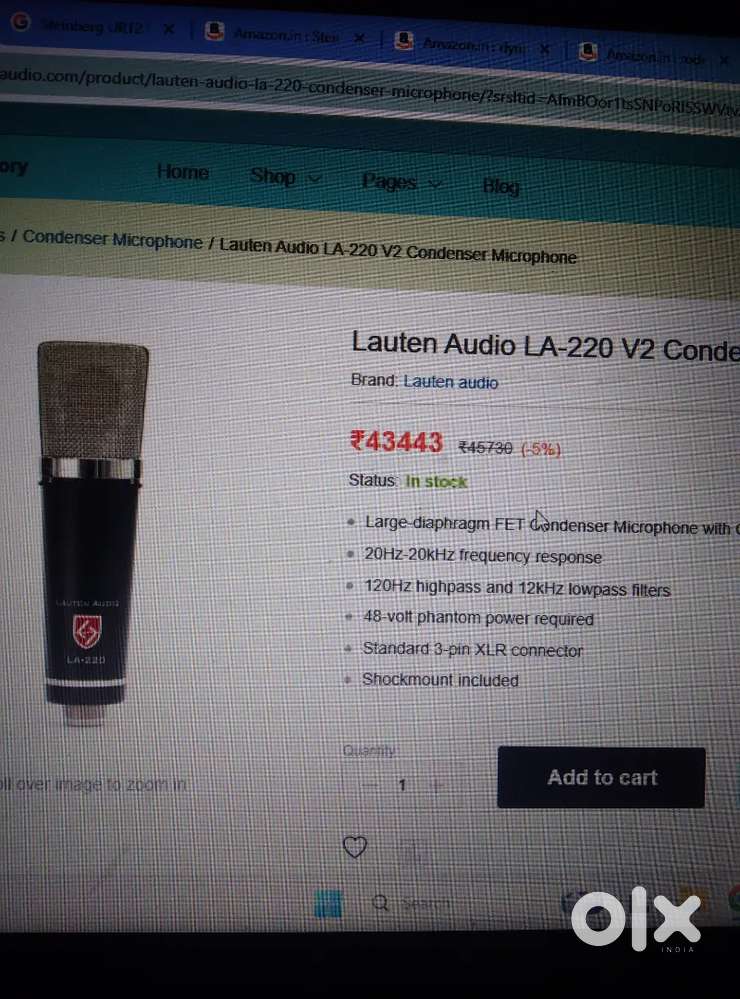 Condenser microphone with audio interface