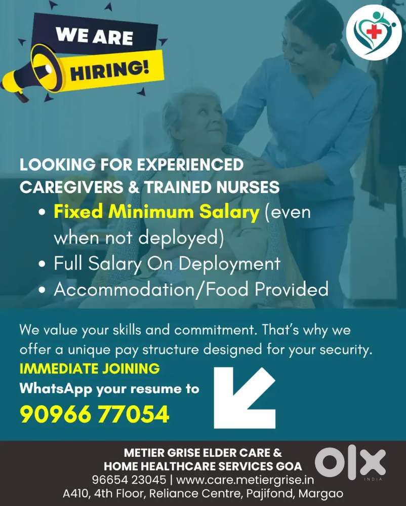 Caregiving or Nursing Job Vacancies in Margao, Goa