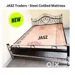 Steel cot bed mattress sales- Delivered available