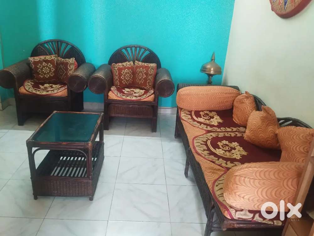 3+1+1 Cane Sofa with Center Table