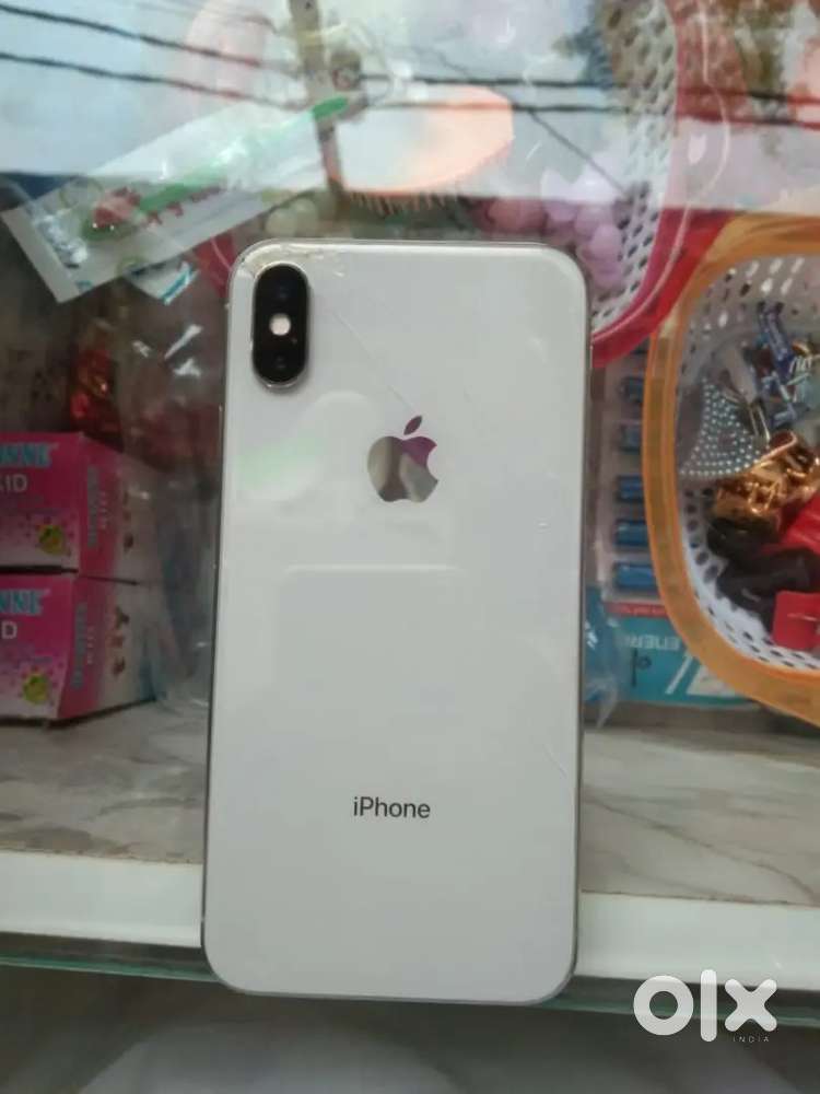 iphone x h good condition 64gb back panel crack box data cable charger