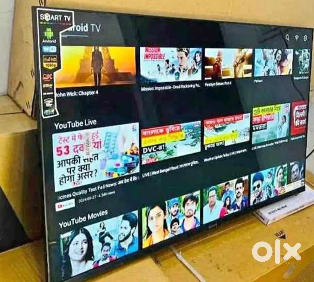 40 inch smart android frameless new seal pack led tv with 600 live