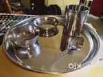 Steel thali bati set of 5