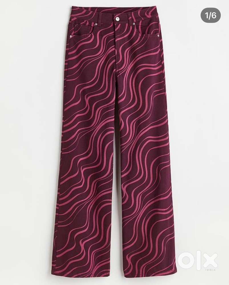 H&M printed zebra, purple pants