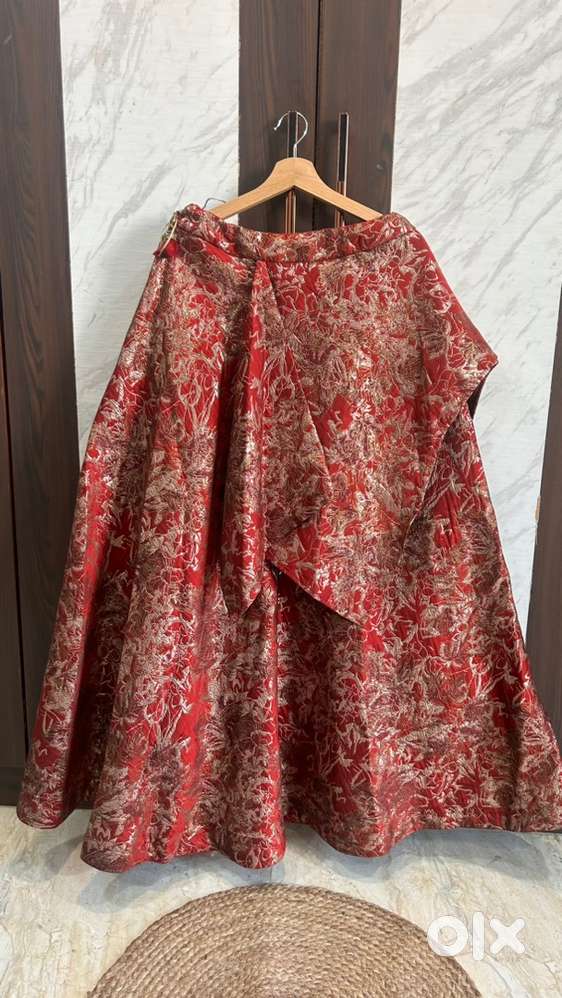 Red & Navy Velvet designer Lehenga Set