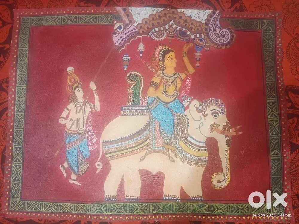 Painting of Rani Lakshmi Bai sitting on elephant very unique