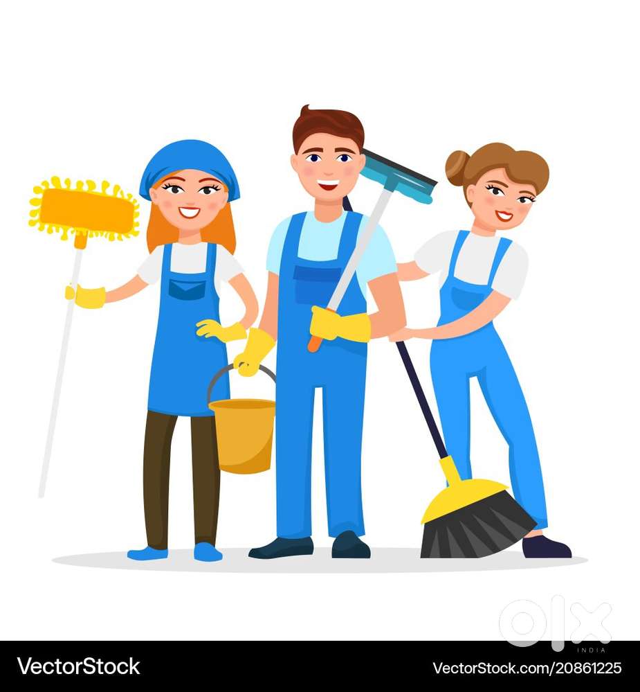 Cleaning staff and waiters