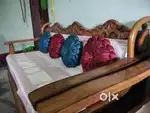 Premium Sagwan Wood Sofa Set (3+1+1), Royal Look, Heavy & Durable
