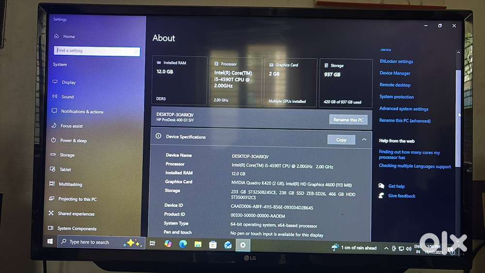 Hp pc intel i5 4th gen