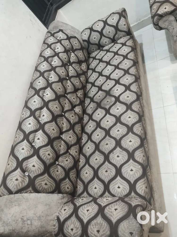 Sofa and glass table