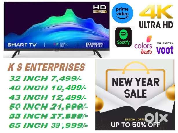 43 INCHES  SMART, 4K UHD LED TV IN 12,499 ONLY.