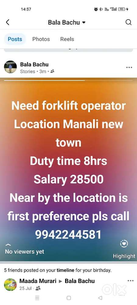 Need forklift operator