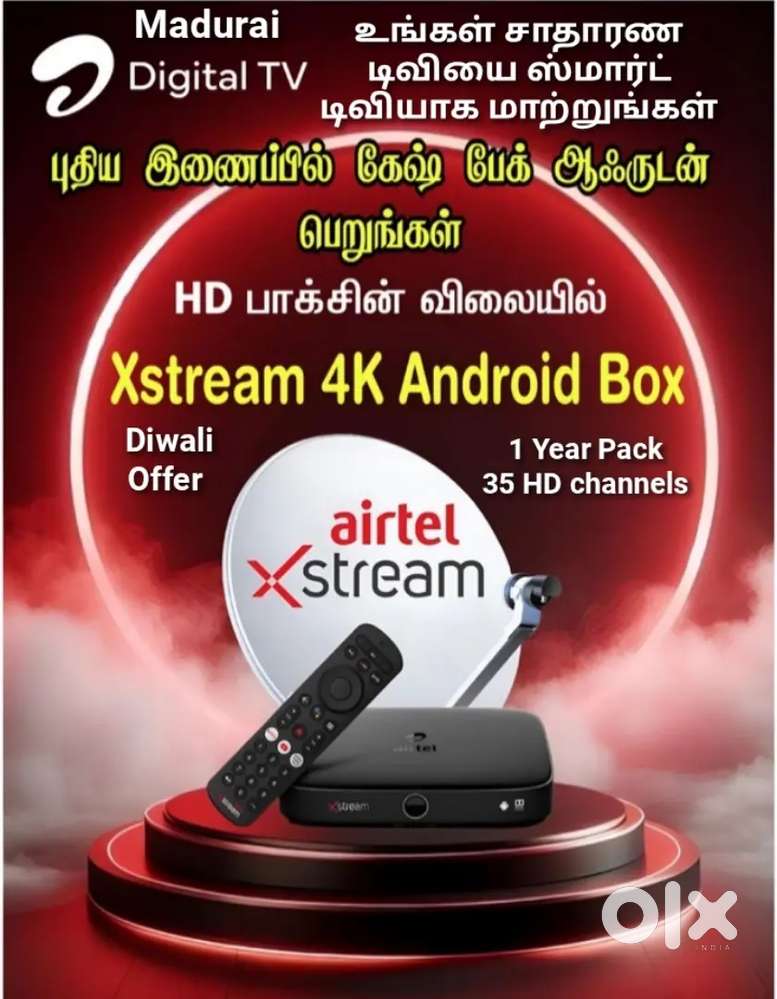 AIRTEL XSTREAM 4K ANDROID SETTOP BOX WITH 1 YEAR PLAN ! DIWALI OFFER !