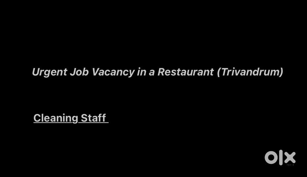 Table cleaning Staff Required