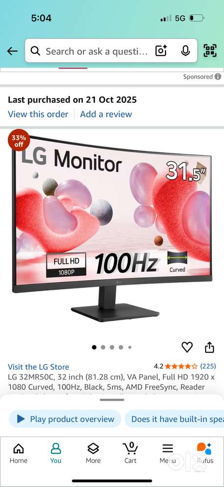 LG 32 inch monitor